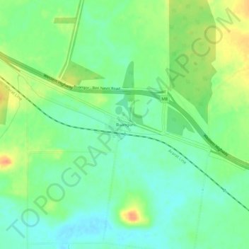 Buangor地形图、海拔、地势