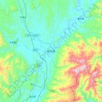 新宁县地形图、海拔、地势