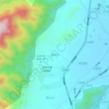 循常村地形图、海拔、地势
