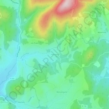 Pierrefite地形图、海拔、地势