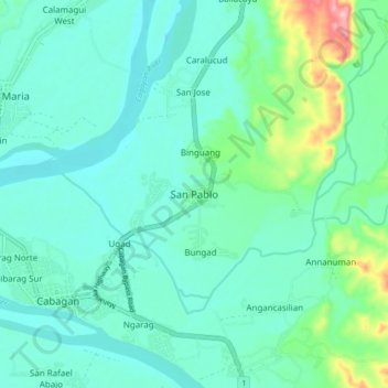 San Pablo地形图、海拔、地势