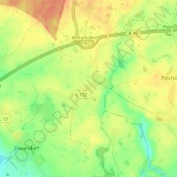 Buchholz地形图、海拔、地势