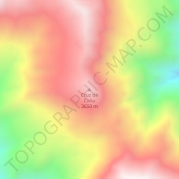 Cruz de Caña地形图、海拔、地势