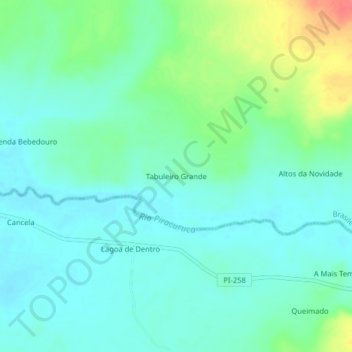 Tabuleiro Grande地形图、海拔、地势