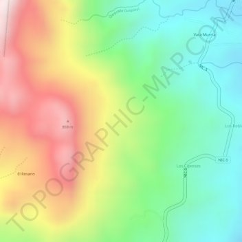 Los Robles地形图、海拔、地势