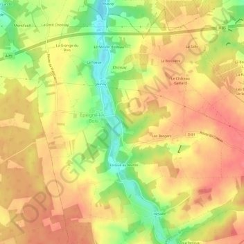 La Cave Ravouée地形图、海拔、地势