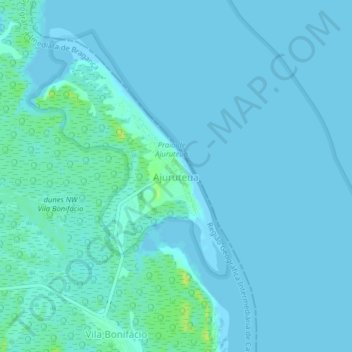 Ajuruteua地形图、海拔、地势