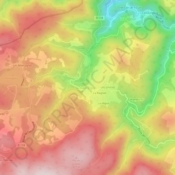 Labrespy地形图、海拔、地势