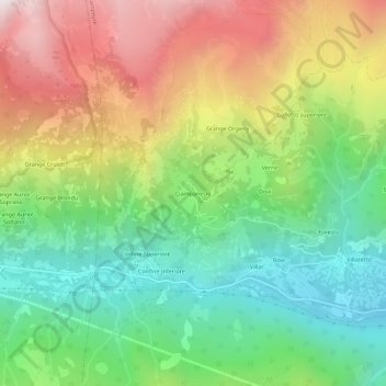 Ciampanesio地形图、海拔、地势