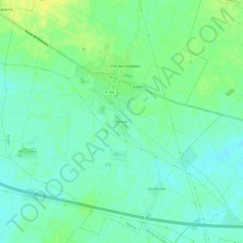 Rouvre地形图、海拔、地势