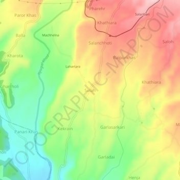 Sulah地形图、海拔、地势
