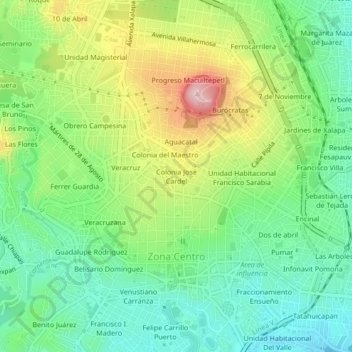 Colonia José Cardel地形图、海拔、地势