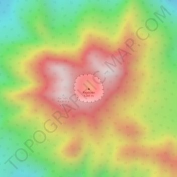 Rajabasa地形图、海拔、地势