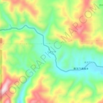 石庙子村地形图、海拔、地势