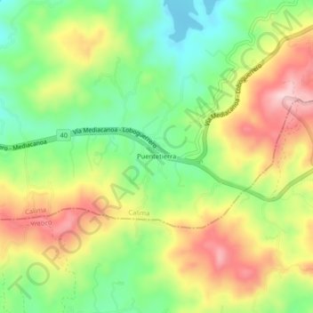 Puentetierra地形图、海拔、地势