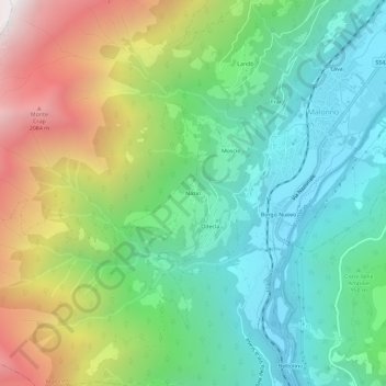 Nazio地形图、海拔、地势