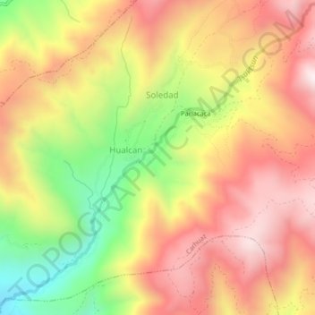 Pariacaca地形图、海拔、地势