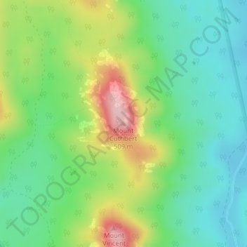 Mount Cuthbert地形图、海拔、地势