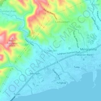 Tunghaan地形图、海拔、地势