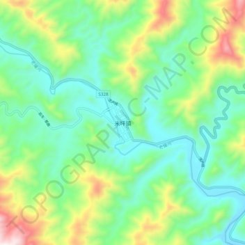 米坪镇地形图、海拔、地势