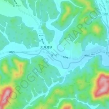 青云村地形图、海拔、地势
