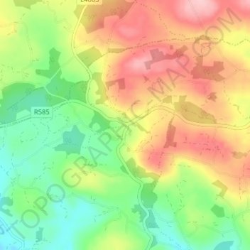 Coppeen地形图、海拔、地势