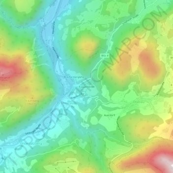 Koppenleiten地形图、海拔、地势