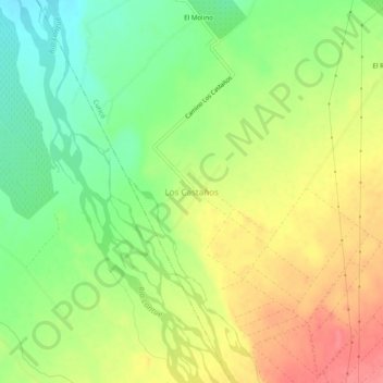 Los Castaños地形图、海拔、地势