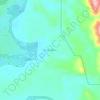 Isla de Patmos地形图、海拔、地势