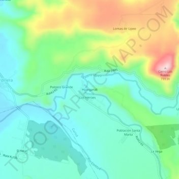 Huinganal地形图、海拔、地势