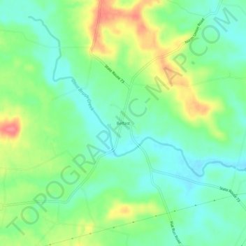 Belfast地形图、海拔、地势
