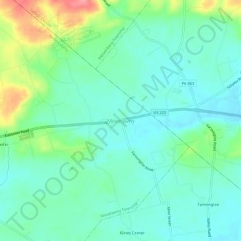 Maxatawny地形图、海拔、地势