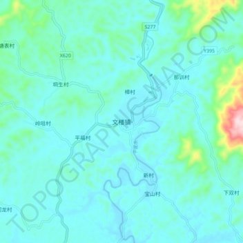 文楼镇地形图、海拔、地势
