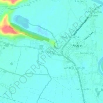 Mangga-Cacutud地形图、海拔、地势