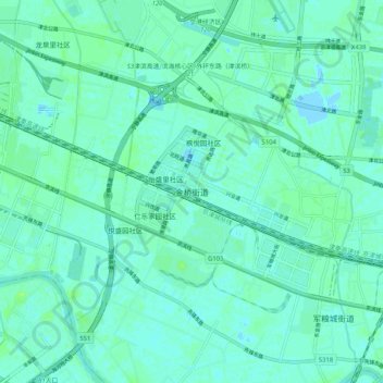 金桥街道地形图、海拔、地势