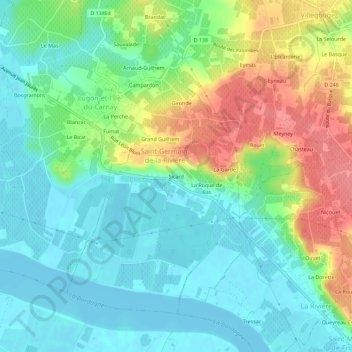 Sicard地形图、海拔、地势