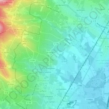 Les Fargets地形图、海拔、地势