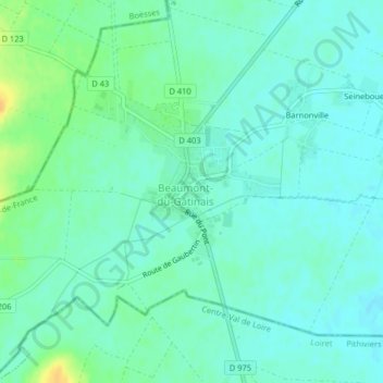 Beaumont地形图、海拔、地势