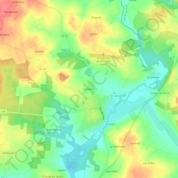 Le Valloir地形图、海拔、地势