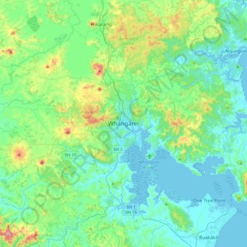 旺阿雷地形图、海拔、地势