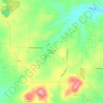 Spring Lake Estates地形图、海拔、地势