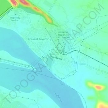 Hirakud地形图、海拔、地势