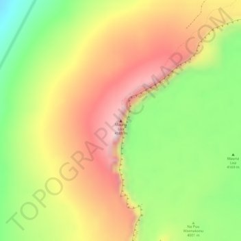 Mauna Loa地形图、海拔、地势