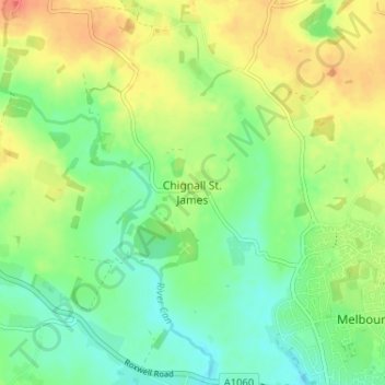 Chignall St. James地形图、海拔、地势