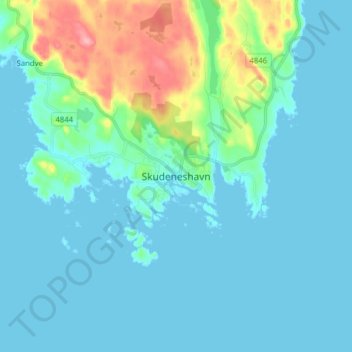 Skudeneshavn地形图、海拔、地势