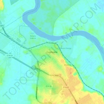 Campana地形图、海拔、地势