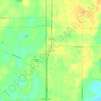 Beecher地形图、海拔、地势