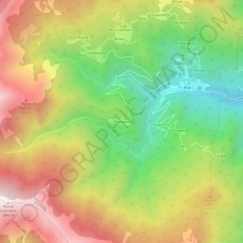 Pomeano地形图、海拔、地势