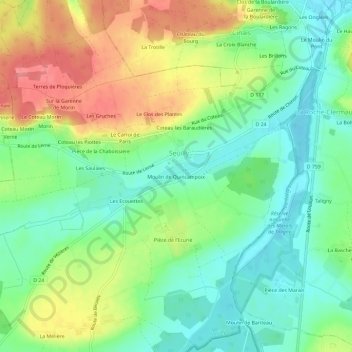 Moulin de Quincampoix地形图、海拔、地势