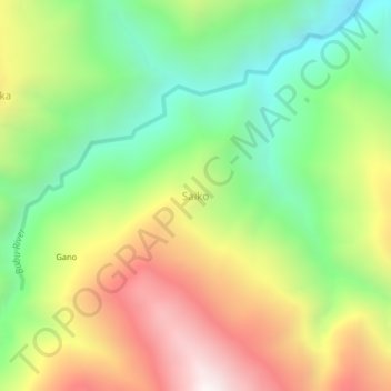 Saiko地形图、海拔、地势